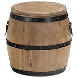 不二貿易 樽型スツール 高さ24cm 天然木 ブラウン 31884