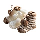 Amberetech ベビー 幼児用 純綿靴下 赤ちゃんソックス 保温 春秋 ベビー キッズ 赤ちゃん 新生児 お祝い 出産 ムール用 柔らかい 滑り止め付き快適　可愛いサンゴ絨靴下 保温性に優れ ベ