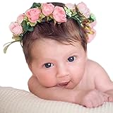 Domybest子供　花冠　　フラワーヘアバンド　ヘッドドレス ヘアアクセサリー　結婚式　ブライダル　子供用　髪飾り 女の子 　キッズ 髪飾り 花かんむり ウェディング フラワー ヘッド　5色選べる 