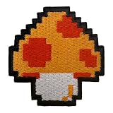 ピクセルキノコ レトロ 8ビット パワーアップ風 ゲーム系 ベルクロ ワッペン 刺繍 ワッペン サバゲー ミリタリー ワッペン マジックテープ バッグ ジャケット 帽子 アウトドア対応