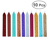 Healifty レトロヴィンテージワックスシールスタンプのための芯と10個のアンティークシーリングワックススティック