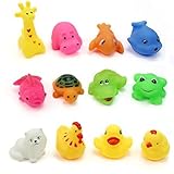 ElecMotive 12 pcs/Lot Mixed Different Animal Bath Toys Children Washing Education Toys [並行輸入品]