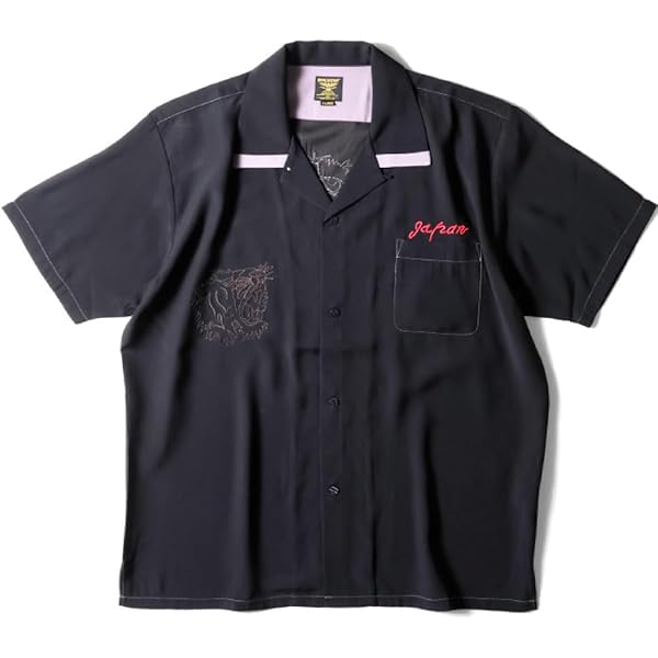 Amazon.co.jp: [ヒューストン] BOWLING SHIRT ボウリングシャツ