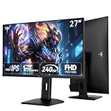 KTC 27インチ 240Hz ゲーミングモニター - FHD 1080Pモニター 高速IPS、アダプティブ同期、1ms(MPRT)、131%sRGB、HDMIディスプレイポート、チルトピボット高さ調整、Vesaモニター、ホワイト、H27F7