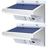 人感センサーライト Veckle LED ソーラーライト 屋外用 IP65 防水 防犯ライト ワイヤレス ステンレス製 簡単取付 太陽発電 電気代不要 ウォールライト屋外 庭先 ガレージ 玄関照明 2