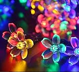 日本語説明書付き　ソーラー充電式　環境の光センサー,　電球色, フェアリーライト, 7メートルLED50個付き, 防水IP55, 庭、クリスマス、パーティー、結婚式の場合に効果を発揮！ (多色)