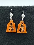 将棋ファンの方へ 将棋ピアス オレンジ アクリルパール付き