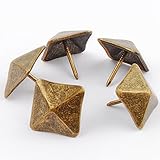 Newone 【50個】 正方形の形 四角形 ブロンズトーン 直径19mm;19*20mm装飾釘 手工芸品の釘