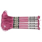 DMC サテン糸 刺繍糸 6束入 25番 8m #S3607 ピンク系 DMC1008F