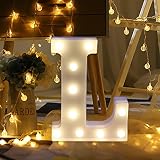 Transer Alphabet LED文字マーキーライト、LED暖かいホワイトライトUp Letters Sign forウェディング誕生日ホームパーティーバー装飾夜ライトランプ