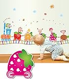 【ufengke】漫画、動物のフルーツ、列車壁飾り　子供の部屋と保育園の取り外し可能な壁のステッカー 　 壁画