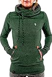 Kisscy Women's Funnel Neck Muff Pocket Active Pullover Hoody Sweatshirt Green XL [並行輸入品]