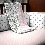Carousel Designs Pink and Gray Traditions Crib Blanket by Carousel Designs