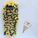 百合の花　造花　フェイクグリーン　壁掛　アートフラワー　人工観葉植物　インテリア　吊り下げ　飾り付け　藤　2本セット　カゴ付き　フック　イベント　結婚式　お店　室内　鮮やか　オシャレ　可愛い　ピンク　
