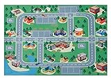 (ラボーグ) La Vogue キッズ ラグ 子供部屋 カーペット マット プレイマット 道路 ロードマップ 地図マップ 赤ちゃん ベビー 知育 フロアマット 折り畳み