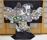 お宮参り着物 男の子 初着 産着　om-m-379 【家紋入れ（五ツ紋）無料，お守りフードセット，贈答用化粧箱，きもの保存用たとう紙 プレゼント！】