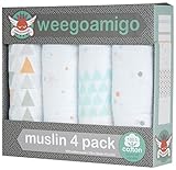 weegoamigo(ウィーゴアミーゴ) おくるみ ガーゼ 4枚 箱入り 4 Pack Muslin This Way ティスウェイ