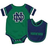 Notre Dame Fighting Irish Infant roll-out Onesieとよだれかけセット