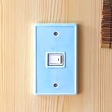 シンプルスイッチプレート 1穴 スカイブルー　　　専用ネジ2本付き スイッチカバー コンセントプレート コンセントカバー 陶器製 リフォーム 簡単交換 DIY