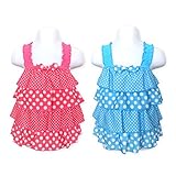 ベビー 水着 スイムウエア Whole ホール 女の子 ワンピース UVカット ドット リボン フリル ネームタグ付き 女児 ベビー (2.サックス/95cm)