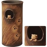 信楽焼　しがらき物語　小窓ねこ傘立（全高44cm×全幅22cm）