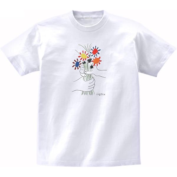 keisuke kanda - ピカソのTシャツ2015 Amazon | ピカソ 友情の花 デザイン アート 半袖 Tシャツ za207