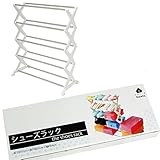 Katelia(カテリア) 収納 シューズラック 靴入れ 靴履き ラック ケース 下駄箱 省 スペース 5段 幅 57cm 5color ミニタオル付 ホワイト 日本語説明書付