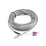 uxcell 熱電対　Kタイプ スクリュータイプ　シルバートーン ホワイト　温度測定　10M長い　6mmの直径