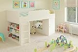 Cosco Products Elements Loft Bed with Toy Box Bookcase, White Stipple [並行輸入品]