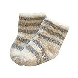 オーガニックコットン ベビー ふんわりパイルソックス 10-12cm (ボーダー・グレー)【ORGANIC GARDEN】NS8610