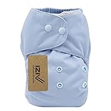 iZiv新生児1厚いおむつ付きオーガニック幼児防水/調整/再利用可能/洗えるポケット布おむつのフィット赤ちゃん0.5-3歳（水色）