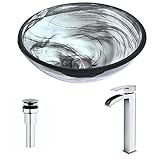 MezzoシリーズのエメラルドWisp、キーでdeco-glass容器シンク蛇口ポリッシュクローム