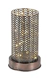 デコ79 94642 Iron chevron-patterned LEDランタン、ブロンズ