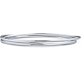 Set Of 3 Solid Thin Small Wrist Round Stackable Smooth Polished Bangle Bracelet For Women Polished .925 Sterling Silver 6-7"