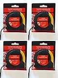 Tape Measure 24ft with Black Easy Grip Strap, Belt Clip, and Slide Lock (4 Pack) [並行輸入品]