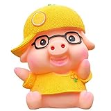 かわいいキュートな着用メガネフルーツPig貯金箱ウェディングXmasクリスマス誕生日バレンタインギフト(オレンジ)