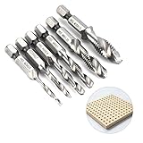 六角　ねじ切り　面取りタップ　穴あけ　ドリルビット　六角軸　スパイラル　　６本セット