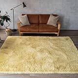 サヤンサヤン エクセレントムーティーⅡ くすみ KUSUMI 洗える シャギー ラグ マットミニマットセット 95x140 1畳 ダルイエロー 黄