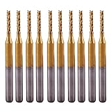 10枚チタンコーティング3.175mm 1/8インチシャンク1.6mm径彫刻ビットラッピングカッターCNCスレッディングミリングビット