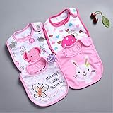 スタイ よだれかけ 出産祝い 4枚セット すたい お 食事 エプロン ベビー ビブ 新生児 調整可能 かわいい動物 男の子 女の子 赤ちゃん ユニセックス