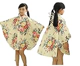 Amore mare(アモーレマーレ）ベビー キッズ 子供用　花柄 レインコート ポンチョ リュック対応 透明バイザー 付き n003 (L 110-120)