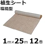【本州限定販売】 植生シート 環境型 300㎡分 1×25m 12巻 金目串付き 緑化資材 分解 新日本緑化 共B代不
