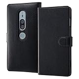 レイ・アウト SONY Xperia XZ2 Premium 手帳型 (ICカード収納ポケット/オートスリープ対応)マグネット 2トーン ブラック/ブラック RT-RXZ2PELC3/BB