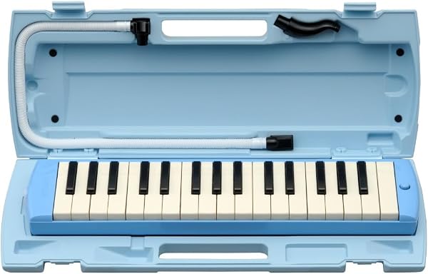 ヤマハ YAMAHA PIANICA ピアニカ 鍵盤ハーモニカ 32鍵 ブルー P-32E 子どもたちの使い勝手を追求した 同系色のプラスチック製ハードケース付属 1) ブルー - 1