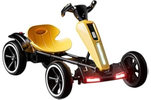 TVTKE電動ゴーカート 子供のペダルカート 4輪 乗用玩具 折りたたみ式足こぎ ペダルカート キッズ 遊具 おもちゃ キッズ3-12のためのおもちゃに乗るクレイジーカート室内や屋外の遊具に適しています 誕生日 クリスマス