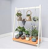 J-園芸ラック ラワースタンド 花/植物ラック/シェルフ木製の立て棚吊り下げプラント花瓶ポットホルダーシェルフスタンドラック（庭園用）棚棚屋外/屋内居間橙色のバルコニー（2サイズ） (色 : 58x3
