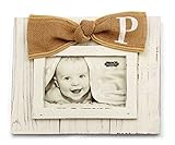 Mud Pie Planked Monogram Bow Frame, P by Mud Pie [並行輸入品]