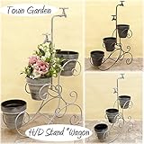 蛇口のモチーフ タウンガーデン ウォールプランターH/Dスタンド ワゴン♪ 【ブラウン】♪ 【1点】