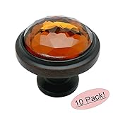 Cosmas 5317orb-aオイルはブロンズキャビネットハードウェアラウンドノブwith Amberガラス – 1 – 1 / 4 "直径 10 Pack 5317ORB-A - 10 Pack