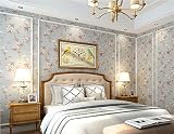 GDXRB 壁紙レトロ牧歌的なアメリカの村の花不織布の壁紙寝室のリビングルームの背景ストライプABの壁紙10 * 0.53（M） (Color : Gray A)